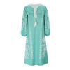 Summer Women Dress Deep V Neck Tassel Long Sleeve Retro Bohemian Style Oversized A-line Flowy Hem Floral Print Vacation Beach Maxi Dress