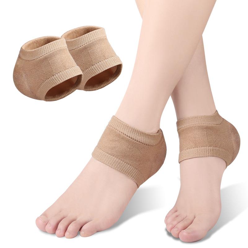 Gel Silicone Heel Protector Sleeve Heel Pads Heel Cups Plantar Support Feet Care Skin Repair Cushion Half-yard Socks