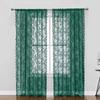 2pcs Lace Mesh Translucent Curtain Rod Through Curtain