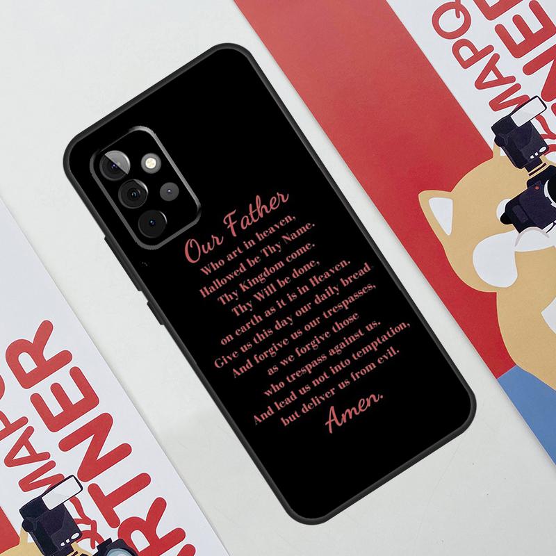 Christianity Lord Prayer Case For Samsung Galaxy A52 A32 A12 A56 A36 A16 A13 A23 A33 A53 A54 A34 A14 A15 A35 A55 A17