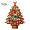 Small Wooden Holiday Decorations Christmas Tree Ornaments, Vintage Colorful Desktop Decoration, Rustic Wood Figurines Home Accents with Pine