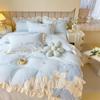 Winter Milk Velvet Flower Patch Embroidered Four-piece Set of Small Fresh and Gentle Bedding Set