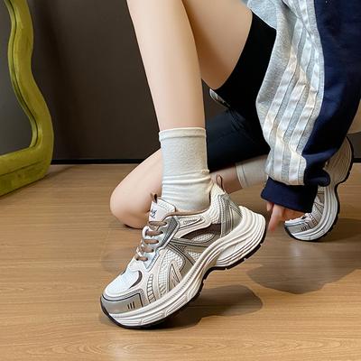 Новые папины кроссовки женские весенние студенческие спортивные кроссовки для бега повседневная обувь на высокой толстой подошве