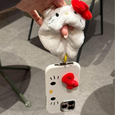 Ретро KT Cat Apple 16 ProMax Чехол для телефона iPhone 15 Pro Новый 13 Женский 12 Мягкий чехол 14 Браслет XR