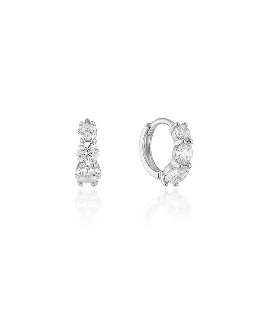 Серебряные серьги-гвоздики Lloyd Triple Stone Lles26006U
