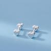 Серьги-гвоздики Tingxiang S925 из стерлингового серебра с двойным сердцем и закруткой - Дизайн в стиле легкой роскоши для женщин