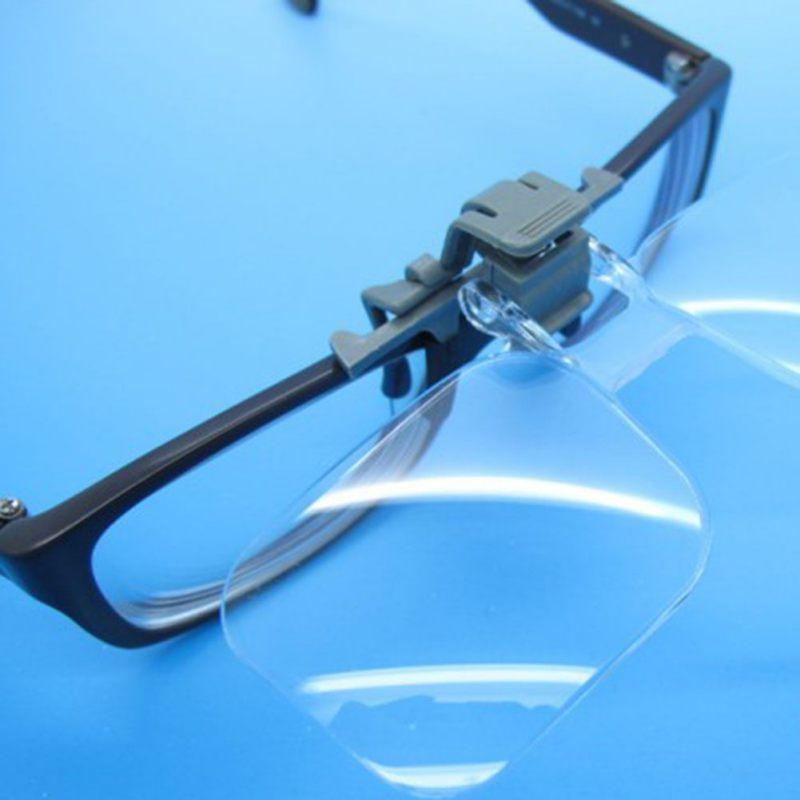 Glasses Magnifier Folding Clip On Loupe Eyeglass Lens Clear Lens 2X Magnifying Glasses