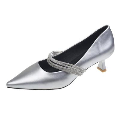 Женские туфли на высоком каблуке, новые, со стразами, цепочки, Мэри Джейн, сексуальные туфли на каблуке-рюмочке, с острым носком, туфли-лодочки на шпильке, туфли для вечеринки, свадьбы, невесты