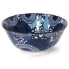 Minoru Touki (Minorutouki) Bowl, Navy Blue, Large Chrysanthemum Design, 14.9cm Diameter, Multi-Purpose Bowl