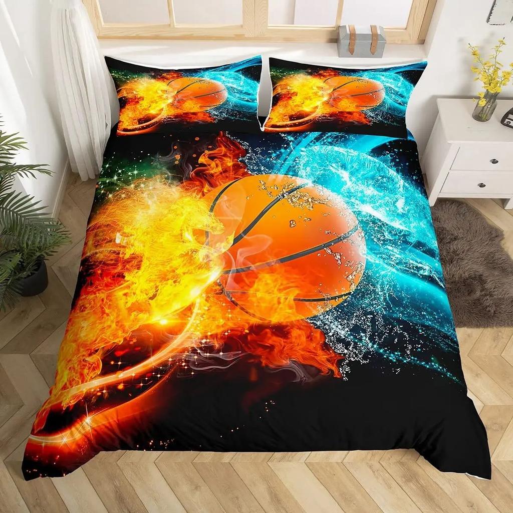 Ice And Fire Collision Theme Duvet Set Bedding Three-Piece Set