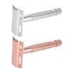 Long Handle Double Sided Shaving Tool Metal Vintage Safety Shave Tool with Refill Cutter Stand Clean