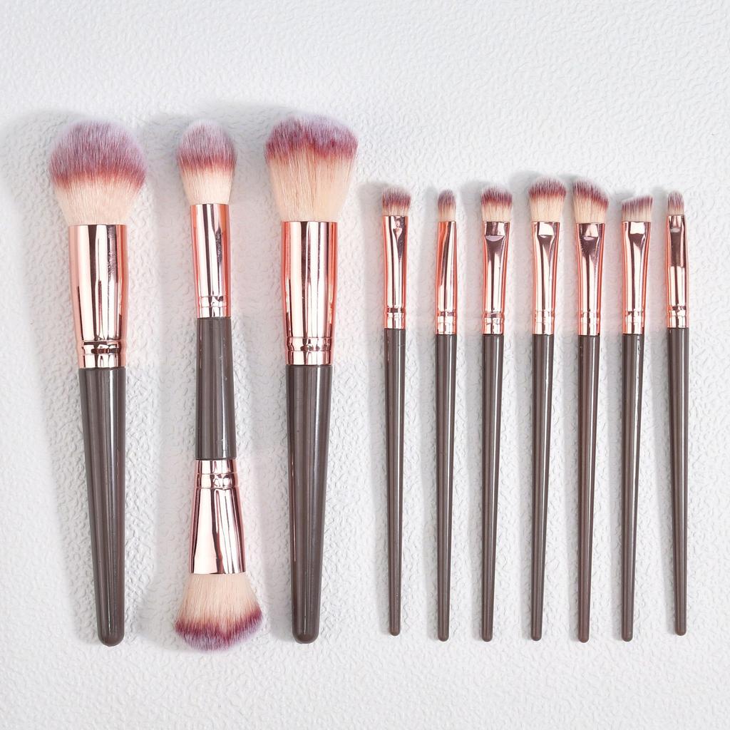 Hot-Selling Champagne Color Makeup Brush Set with Bag 10pcs 20pcs Beauty Tools Foundation Brush Eyeshadow Brush Loose Powder Gold