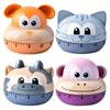 Cute Cartoon Animal Kitchen Timer 60Minute Mechanical Countdown Timer,Battery Free Durable Plastic,4Colorful Animal Designs for Cooking,Study,Exercise