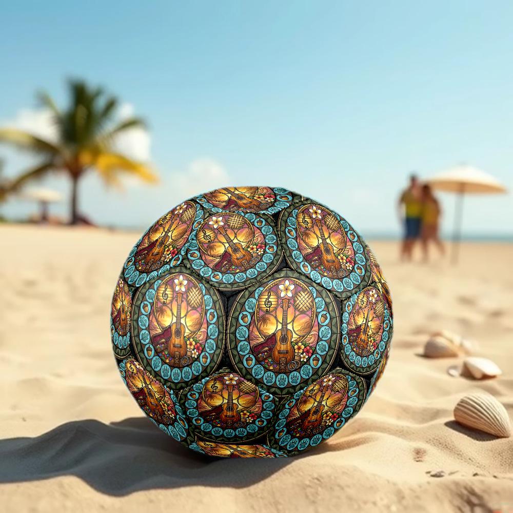 Hawaiian Music Glass Round Football Size 5 Adult Ball Suitable for Training Matches and Outdoor Team.