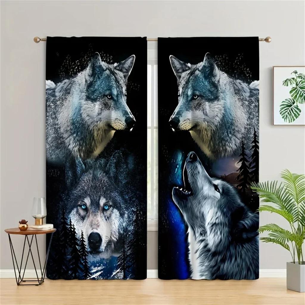 3D Sacred Blue Dragon Шторы Animal Wolf Шторы 2 панели Детская комната Спальня Декор Шторы Гостиная Балкон Декор