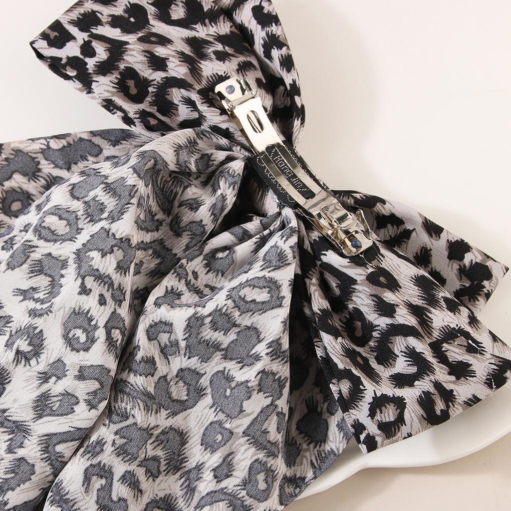 Leopard Print Hair Clip Barrette Sweet Christmas Flat Clip Hairpin Christmas Elegant Hair Clip for Bunches