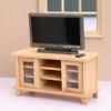 3 шт./набор Кукольный домик ТВ-тумба Компактная Антидеформированная Многофункциональная Кукольный домик Деревянный цвет Шкаф с двойными дверцами ТВ для декора