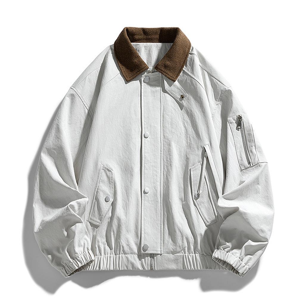 American Overalls Lapel Men's Jacket Retro Loose Casual Ruffian Handsome Couple Baseball Coat