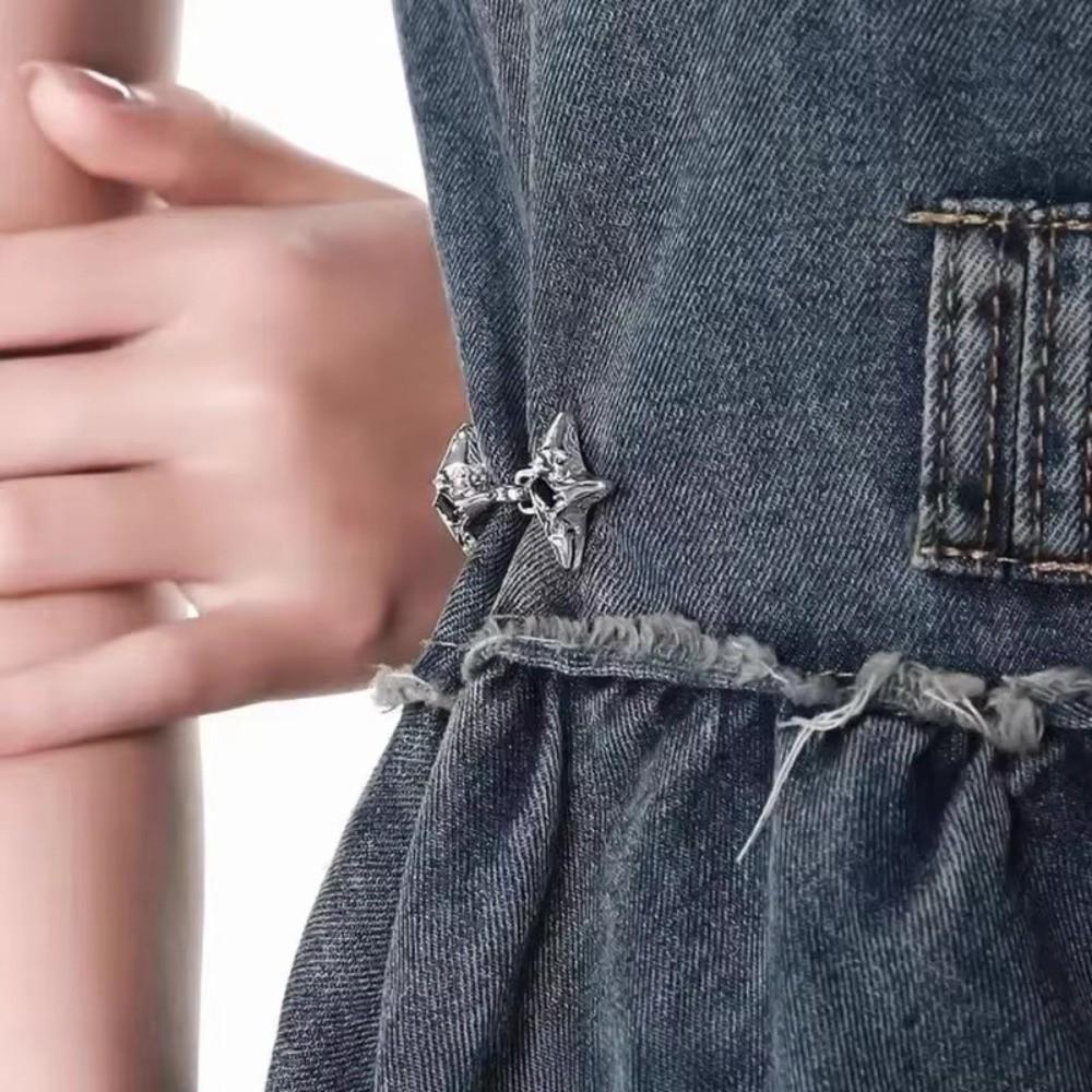 Four Pointed Star Waist Buckle Adjustable Belt Buckles New Jeans Buttons  Dress Decoration