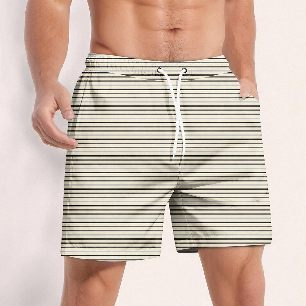 Мужские модные повседневные штаны для йоги с принтом и эластичным поясом, пляжные шорты