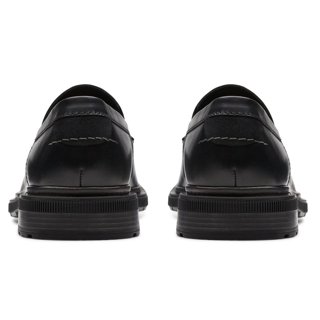 Clarks Кожаные Формальные Бизнес-Туфли Круглый Носок Без Шнурков Простые Повседневные Мужская Обувь Черный 261769297