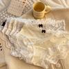 Кружевное нижнее белье из ледяного шелка, трусики для девочек, женщин, ластовица из чистого хлопка, бантик, женские трусы