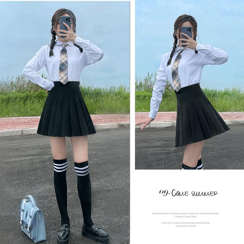 Summer Spring Fashion Femlae Girl's Skirts Zipper Solid A-line Mini Skirts Casual Pleated Skirt Women Skirts