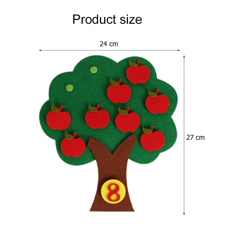 Детский пазл из фетра, нетканый материал, фруктовое дерево, цифровые игрушки Монтессори, интеллектуальное образование в раннем детстве, детские игрушки TMZ