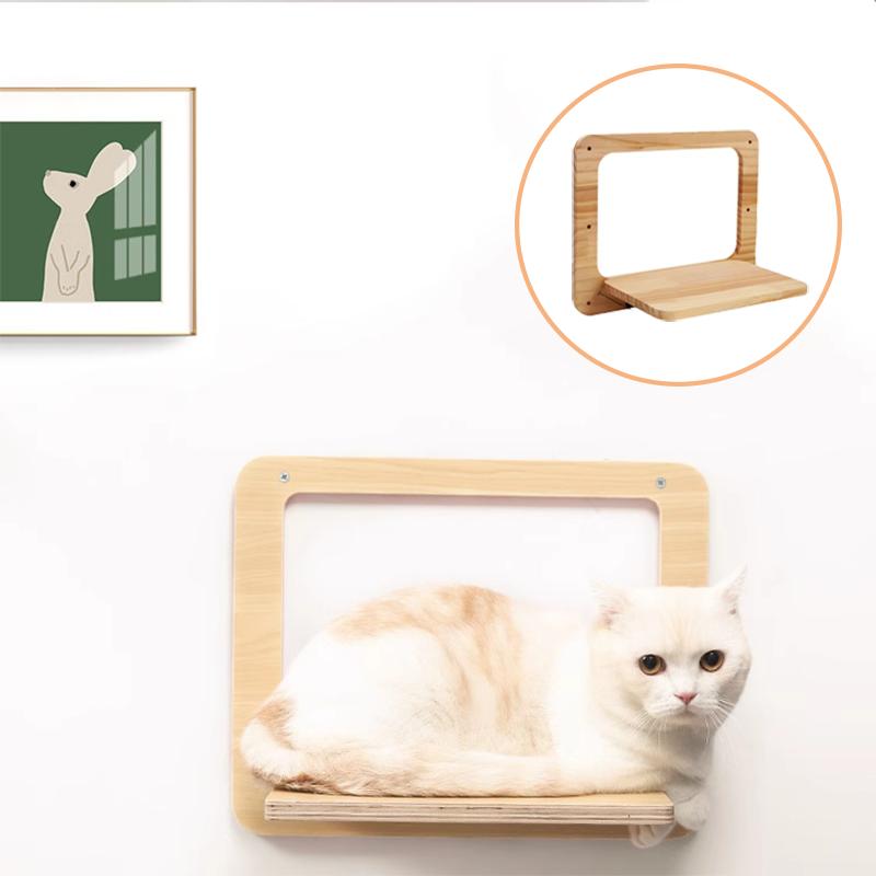 Wall-mounted round cat jumping platform of different sizes, solid wood, beautiful home, suitable for cats to play and jump