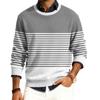 Мужской пуловер с круглым вырезом, длинными рукавами и рубчатой вязкой