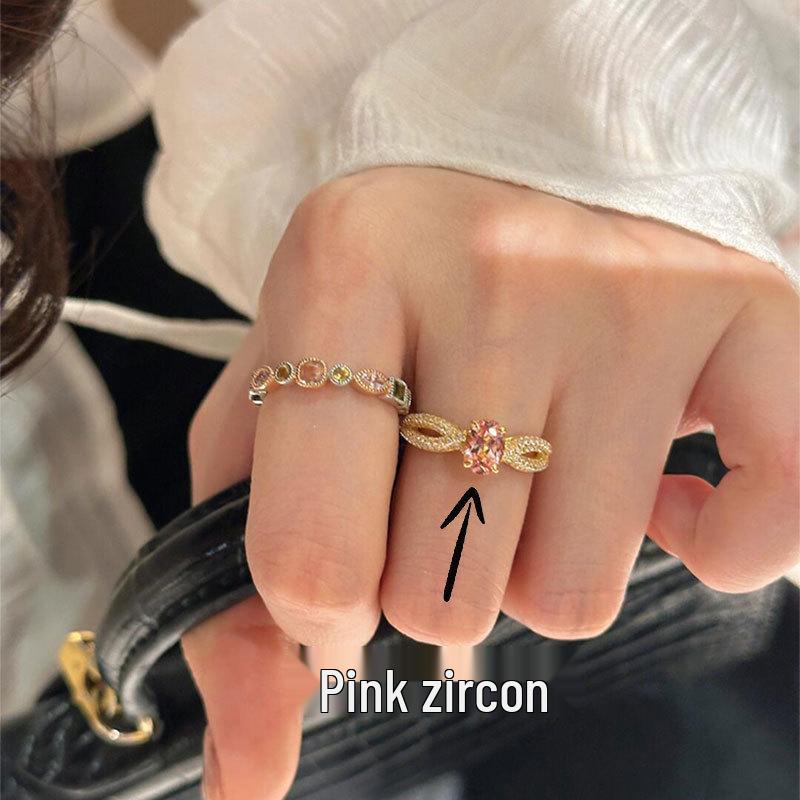 Женское кольцо на указательный палец класса люкс из стерлингового серебра 925 пробы с неправильной формы драгоценным камнем - Не тускнеющее, регулируемое, с легким нишевым дизайном.