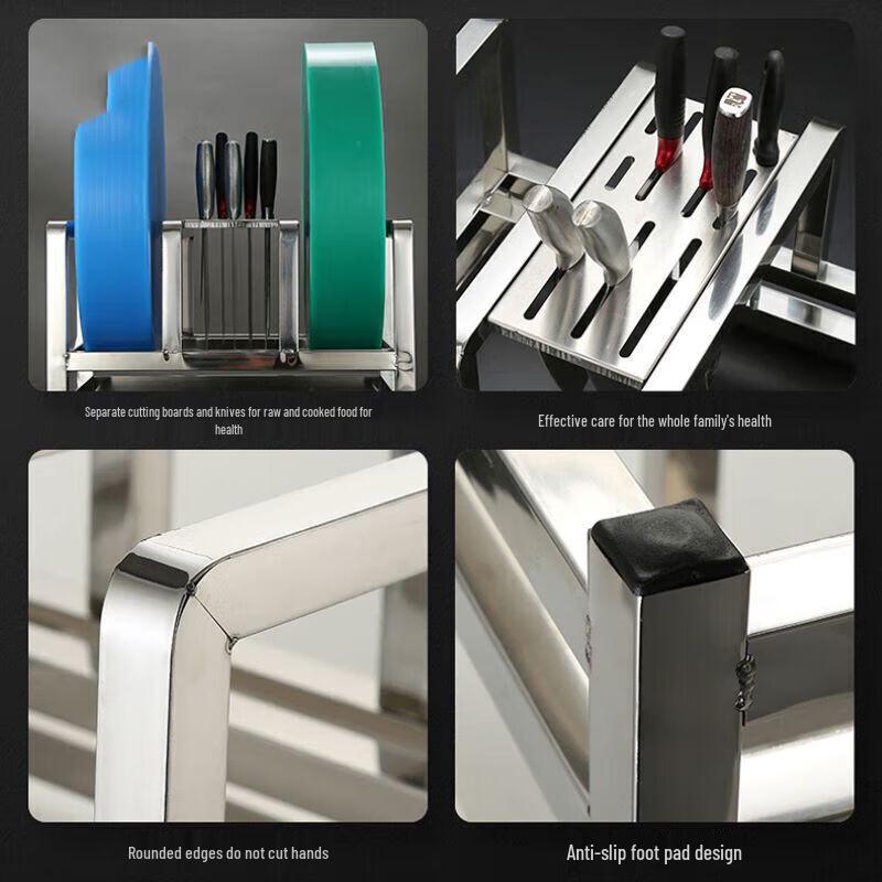 Stainless Steel Multi-Purpose Cutting Board & Knife Rack