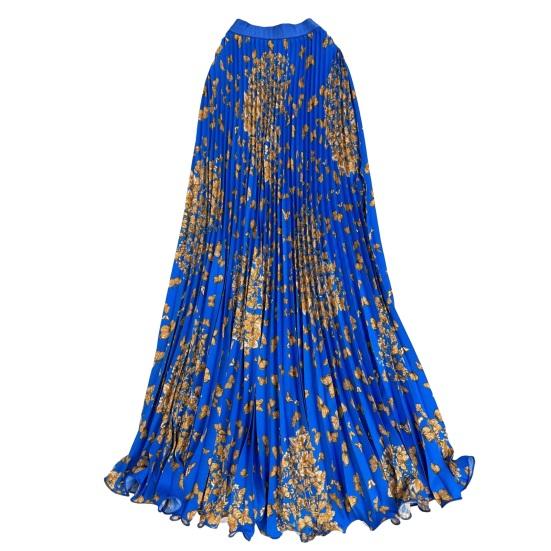 Длинная юбка в ретро-стиле, на резинке, с высокой талией, с принтом бабочек, плиссированная, с широким подолом, из дышащей ткани, для повседневной носки