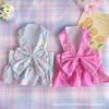 Ins Wind Fresh Floral Chest Back Skirt Pet Dog Dog Cat Clothes Spring Summer Autumn Models Go Out Traction Breathable Than Bear
