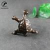 Solid Brass Ball Shape Tortoise Heavy Figurines Miniatures Vintage Metal Copper Animal Turtle Sculpture Tea Pet Table Ornaments