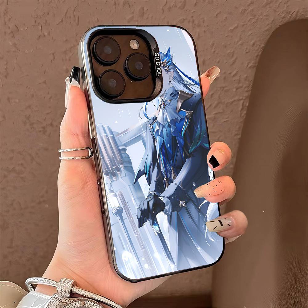 Чехол для телефона N-Neuvilettes для iPhone 17 17Air 16 15 14 13 12 11 Pro Max Plus Цветной Серебряный