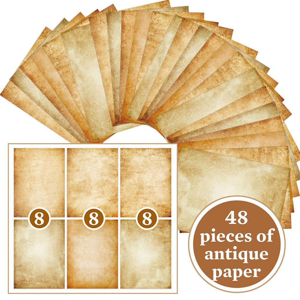 For Fun 48 Sheets Vintage Scrapbook Material Paper DIY Junk Journal Collage Photo Album Retro Background Paper A4 Printing Paper