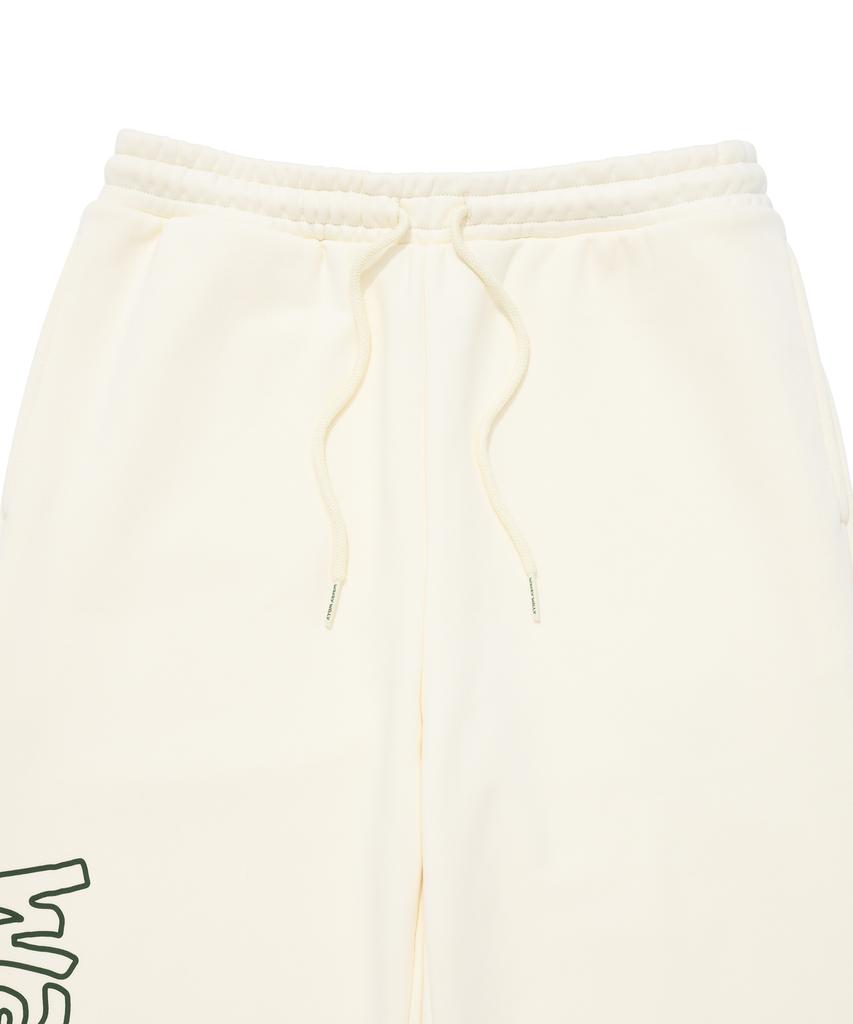 WACKY WILLY Typographic Sweatpants Cream