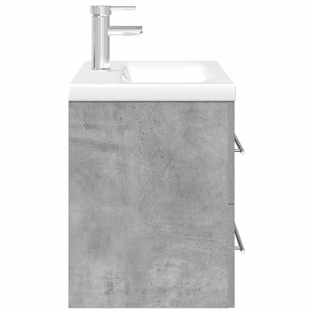 2 Piece Bathroom Furniture Set Concrete Grey Particleboard