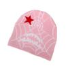 Gothic Style Knit Cap Featuring Spider Web Design For Casual Wear