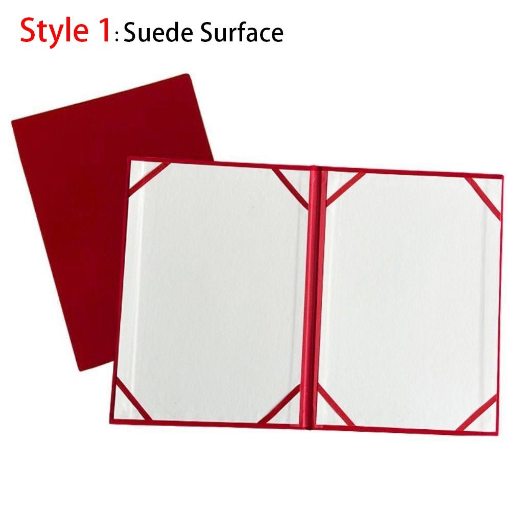 1Pcs Plush Surface Certificate Cover Thicken File Page Folder  Signing Contract
