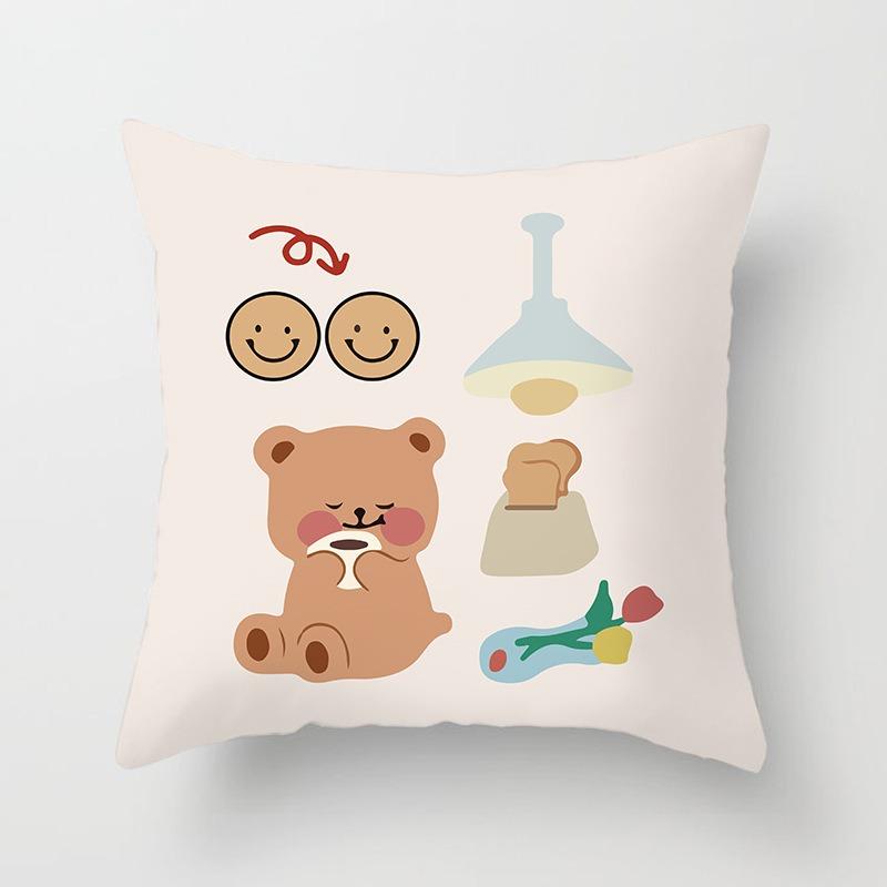 Office Sofa Cushion Cover Abstract Cute Festive Creative Blessing Printed Pillow Cover Luxury Home Decoration Cushion Cover