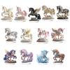 Acrylic Horse Ornament 2D Flat Horse Tabletop Decoration Collectible Colorful Horse Centerpiece for Year of The Horse New Year Living Room Decor