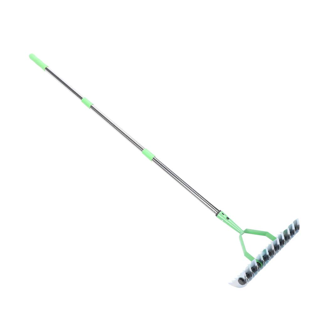 Thatch Rake 3 Sections Stainless Steel Dethatcher Lawn Rake Lawn Thatching Rake for Clearing Dead Grass