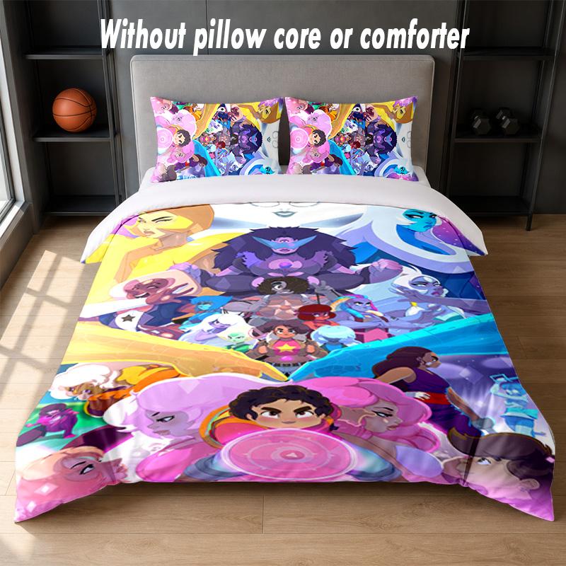 Steven Universe Design Bed Bedding Set 1 Duvet Cover + 2 Pillowcases Soft Breathable Household Bed Linens