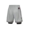 Li-Ning Свободные влагоотводящие быстросохнущие спортивные шорты 2-в-1 с контрастной лентой Anti-Series, мужские штаны Ultimate-серого цвета AKST521-2