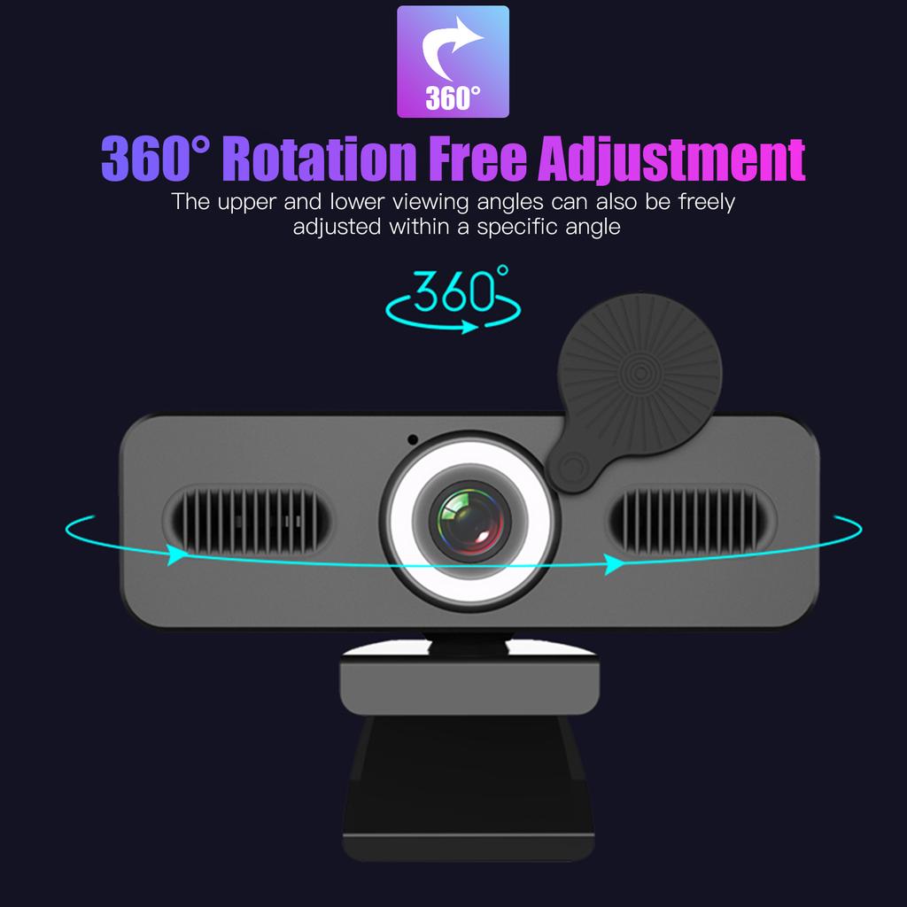 2160P HD Webcam Computer Webcam with Microphone USB PC Web Camera 120-degree Wide Angle with