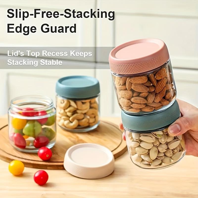 Набор из 6 стеклянных герметичных банок по 10 унций с герметичными откидными крышками, многоцелевые, можно мыть в посудомоечной машине и замораживать, круглые контейнеры для организации кладовой