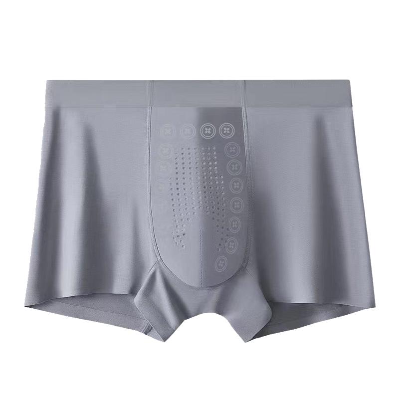 Мужские бесшовные боксеры-брифы из модала с турмалином, дышащие, больших размеров, осенне-зимнего стиля.