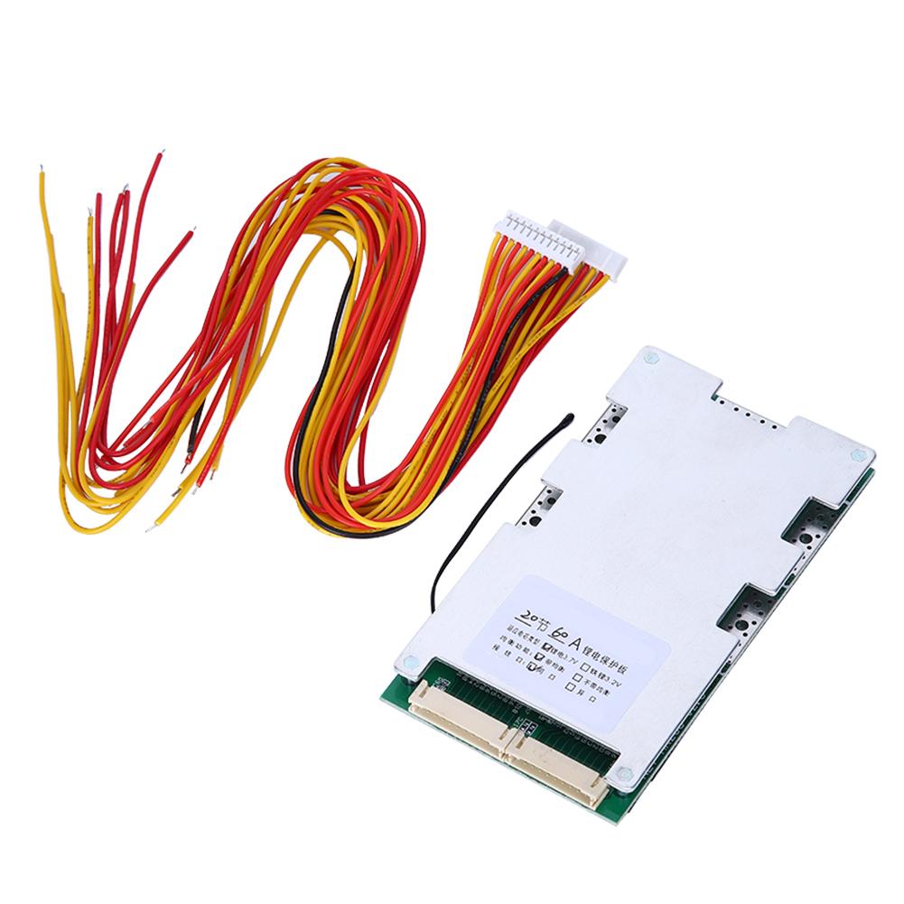 20S 60A литиевая батарея плата защиты зарядки BMS PCB с балансировкой заряда